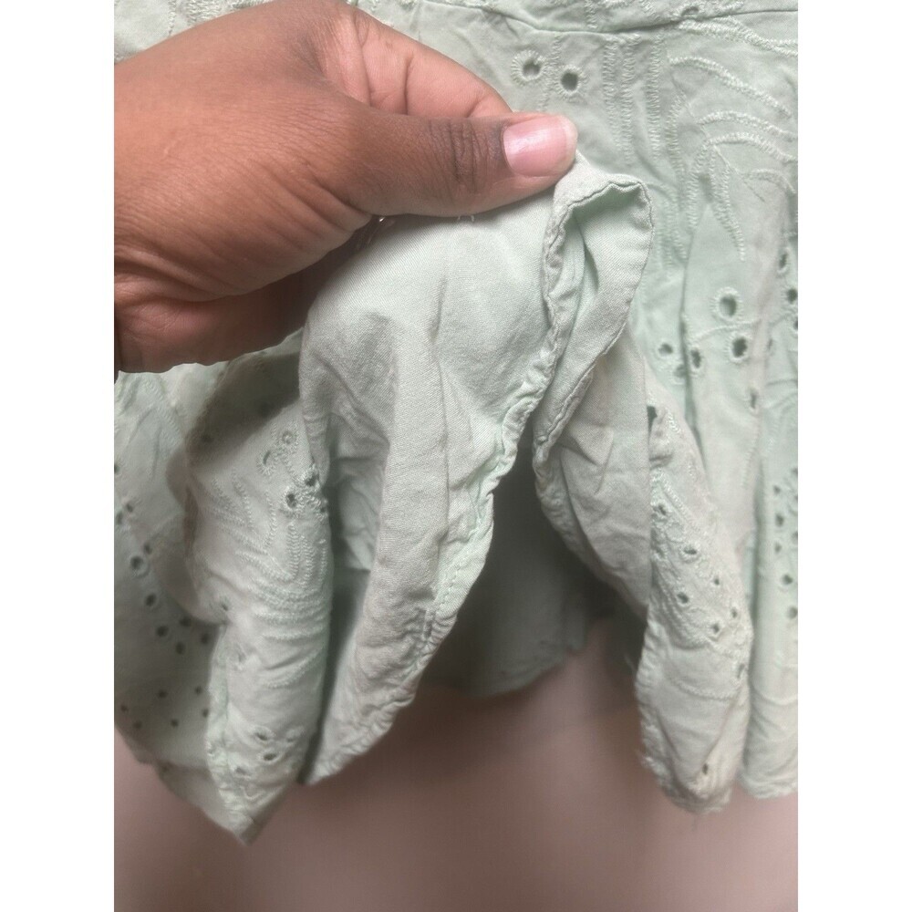 Torrid Eyelet Ruffle Sleeve Babydoll Hemlock Green Blouse Ruffle Size 1x - Picture 5 of 10
